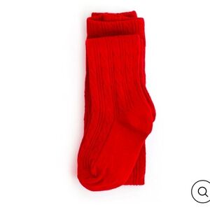 Bright Red Cable Knit Tights